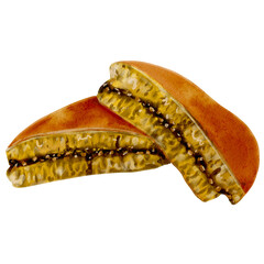 Martabak manis Indonesian traditional cake watercolor illustration