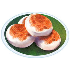 Wingko babat Indonesian traditional cake watercolor illustration