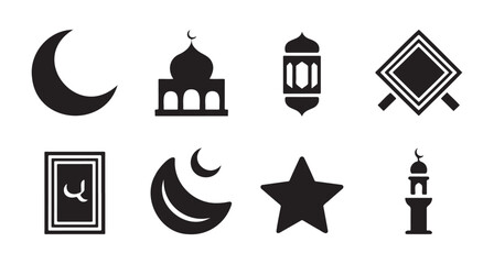 Obraz premium Islamic Symbols and Ramadan Icons Collection