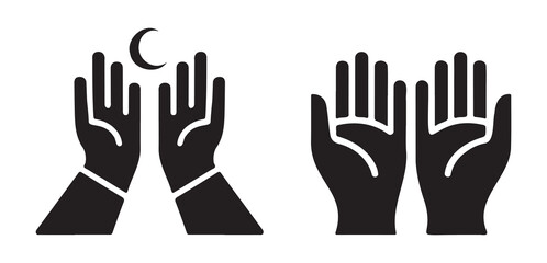 Fototapeta premium A striking ramadan icon featuring a crescent moon and star silhouette