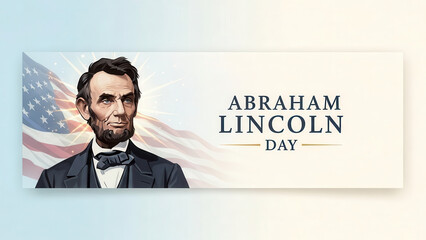 Abraham Lincoln Day celebration with American flag background