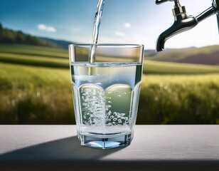 healthy transparent fresh tap water