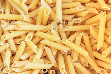 Bulk pasta at a grocery supermarket, dry bulk pasta at a grocery store