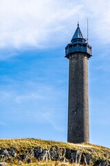 Waterloo Monument over Scottish fields and farms, Jedburgh, Scotland, UK