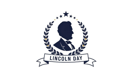 Lincoln Day celebration logo with presidential silhouette and laurel wreath