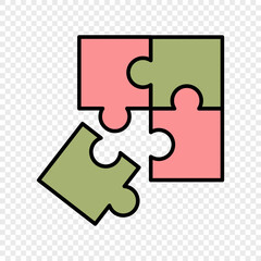 Puzzle pieces icon. Separate the ability to change