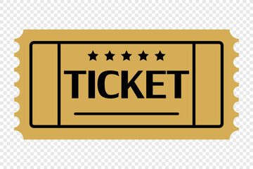 Event ticket vector icon. Vintage paper admit one and ticket samples icon