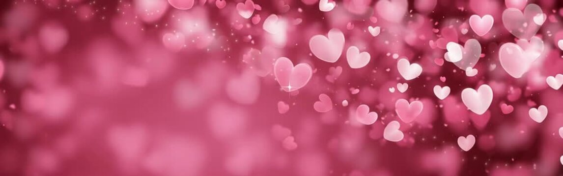 pink background with hearts and stars, pink heart bokeh effect, valentine's day banner design pink heart-shaped bokeh effect for a romantic valentine's day celebration Generative AI