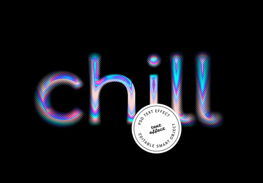 Halftone Chromatic Glow Text Effect