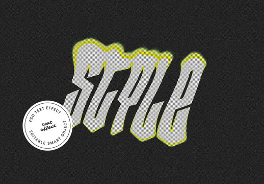 Grainy Halftone Bold Text Effect