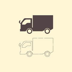 Silhouette illustration of a truck with two different styles. Transportation. Commercial vehicle. vector illustration.