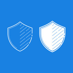 Silhouette illustration of a shield with two different styles. vector illustration.