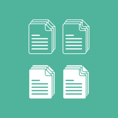 Silhouette illustration of a stack of documents with four different styles. Education theme. Business theme. vector illustration.
