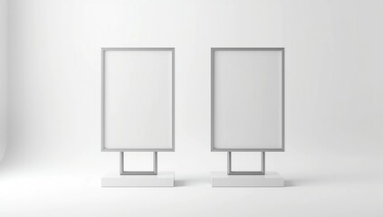 Mock up. Blank billboard, public information board