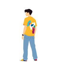 Flat vector people and illustration, man with casual outfit	