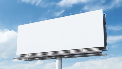 Fototapeta premium mockup blank billboard white space on bluesky background, 3d rendering
