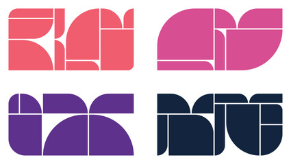 Abstract geometric photo collage set designed for wide banner or post