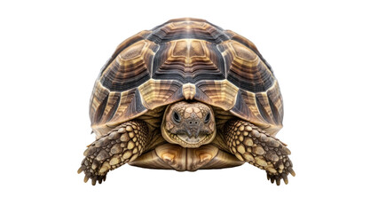 Obraz premium Tortoise facing forward, isolated on transparent background