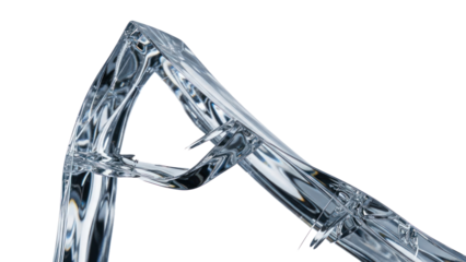 Abstract Clear Liquid Splash Shape Isolated on Transparent Background