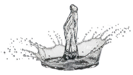 Water Splash Crown Shape Isolated on Transparent Background