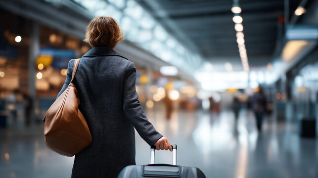 Faceless travel at airport terminal passenger environment presence aviation facility setting journey preparation moment travel hub atmosphere defocused terminal background