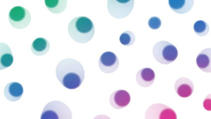Abstract Colorful Bubbles Isolated on Transparent Background