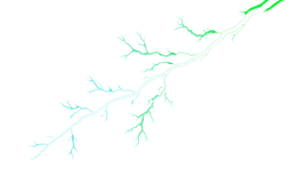 Abstract Lightning Bolt Energy Flash Isolated on Transparent Background