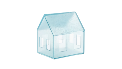 Transparent House Model Isolated on Transparent Background