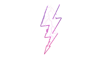 Lightning bolt graphic, isolated on transparent background