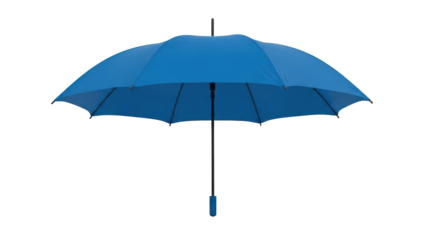 Blue Umbrella Open Isolated on Transparent Background