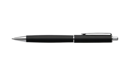 Black Ballpoint Pen Isolated on Transparent Background