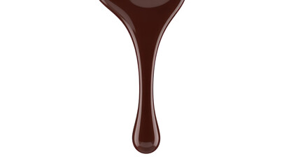 Dark Chocolate Drizzle Melting Isolated on Transparent Background