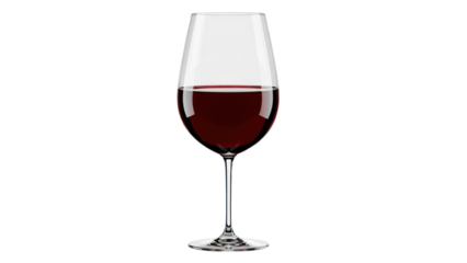 Glass of red wine isolated on transparent background