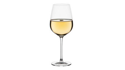 Glass of white wine isolated on transparent background