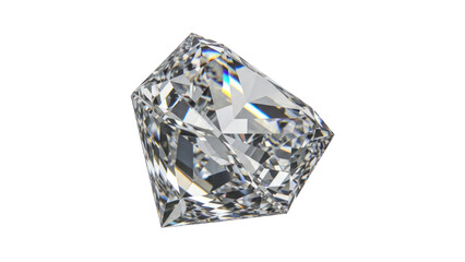 Sparkling Diamond Gemstone Isolated on Transparent Background