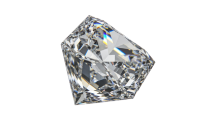Sparkling Diamond Gemstone Isolated on Transparent Background