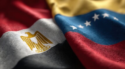 Flags of Egypt and Venezuela displayed together, representing cultural connections and international relations