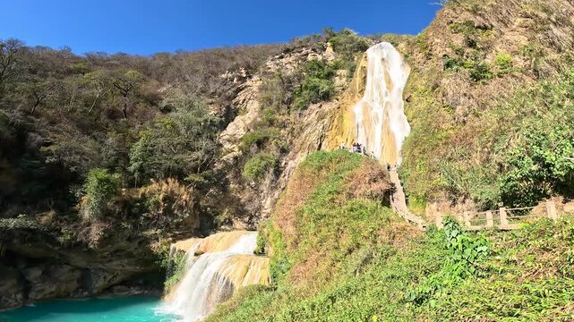 Cascadas de El Chiflon,Chiflon waterfalls,Centro Ecoturistico Cascadas el Chiflon, Chiapas state of Mexico near borders with Guatemala,panorama landscape view