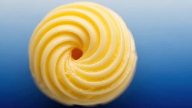 Close up of butter swirl on blue and white gradient background - Powered by Adobe