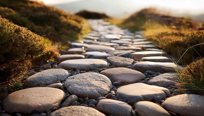 close up of a stone path