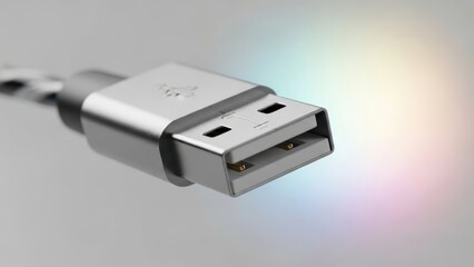 Usb connector digital technology close up metallic macro illustration