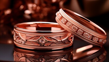 luxury accessories crafted from beautiful rose gold alloy showcasing intricate details warmth and precious metal elegance decoration accessories golden