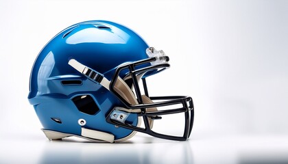 premium photo of blue football helmet side view white background sports graphic