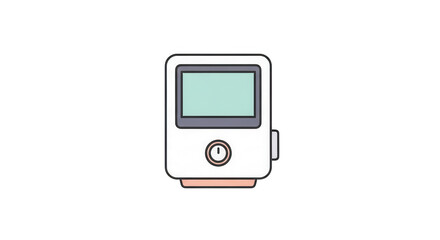Cartoon style monitor with screen isolated on transparent background