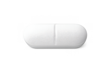 White medical pill or tablet for health, wellness, and pharmaceutical treatment on transparent background