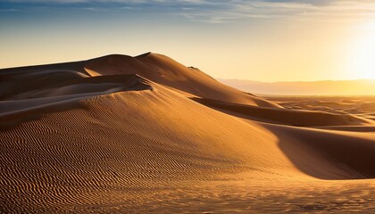 golden hour on endless dunes a desert landscape sculpted by wind and time nature