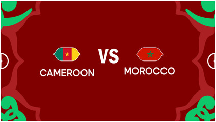 Cameroon And Morocco African Nations Morocco 2025 Flags Emblem Teams Countries African Football Logo Design Vector Illustration