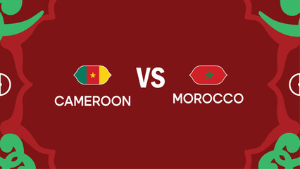 Cameroon And Morocco African Nations Morocco 2025 Flags Emblem Teams Countries African Football Logo Design Vector Illustration