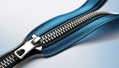 zipper opening and closing mechanism on white background