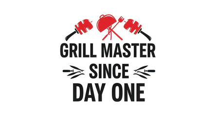 Grill master since day one design isolated on transparent background